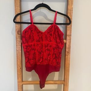 LOVERS+Friends: Velvet Lace Bodysuit